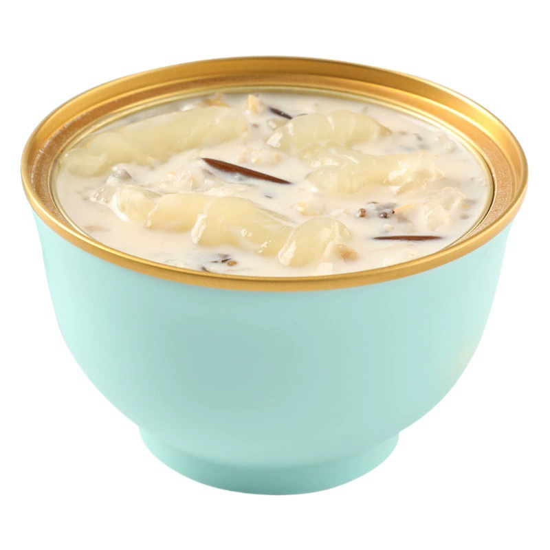 Каша из пории кокосовой и цветков лилии, готовый к употреблению продукт, сочетающий лекарственные и пищевые ингредиенты, включая миндаль, ямс, рыбий желатин, белую фасоль и суп из семян лотоса.