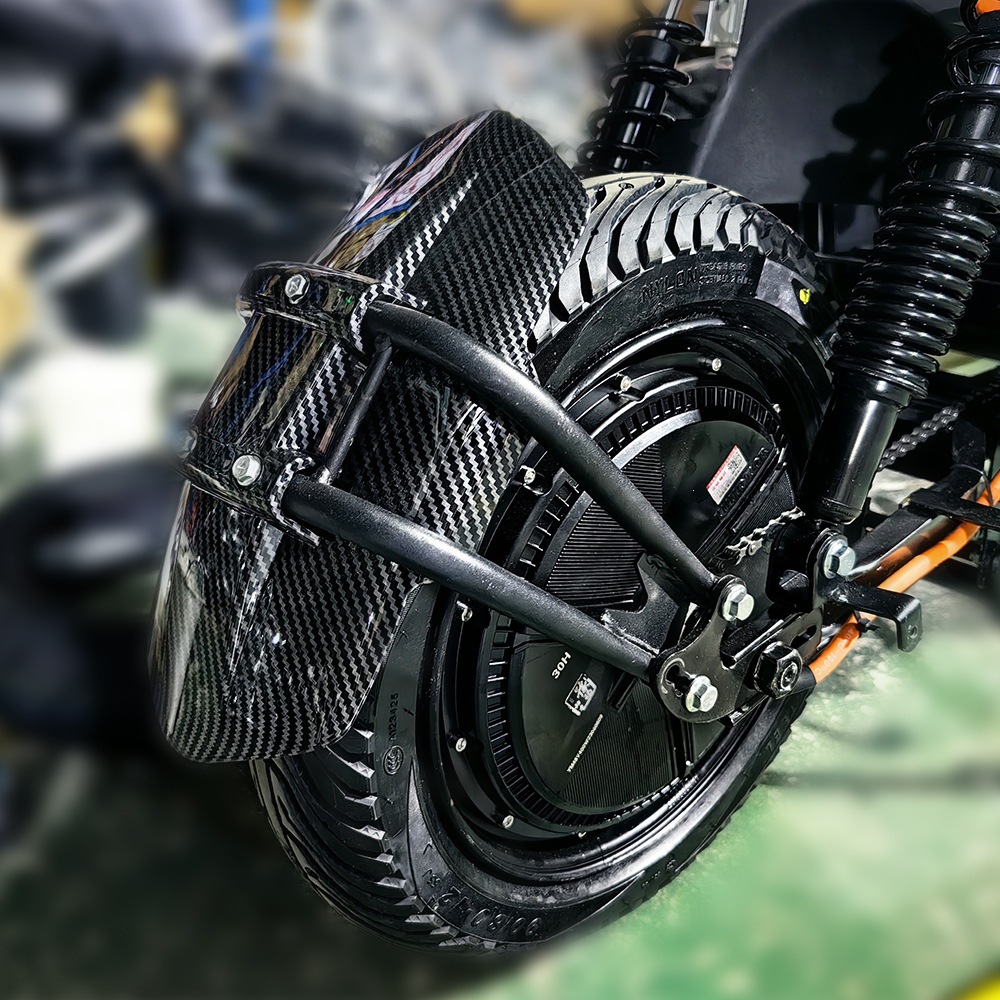 Iron Support Double-Tube Water Transfer Printing Electric Vehicle Modified Rear Fender, Suitable for All Seasons, for Niu and Songjie Models