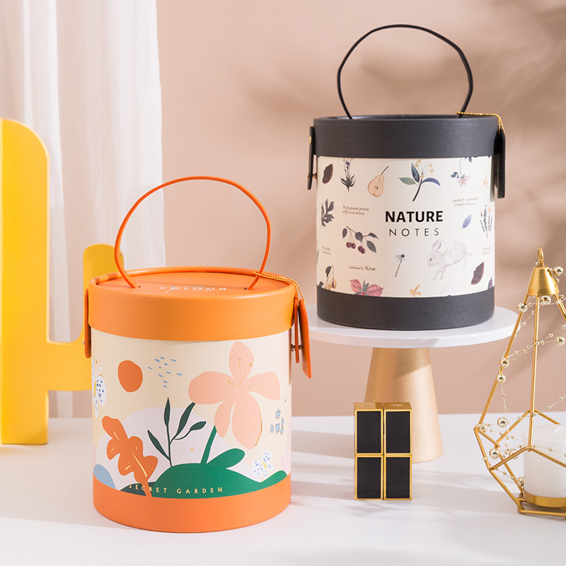 礼物盒子送女友生日礼盒空盒圆形礼品盒包装盒大号圆桶抱抱桶