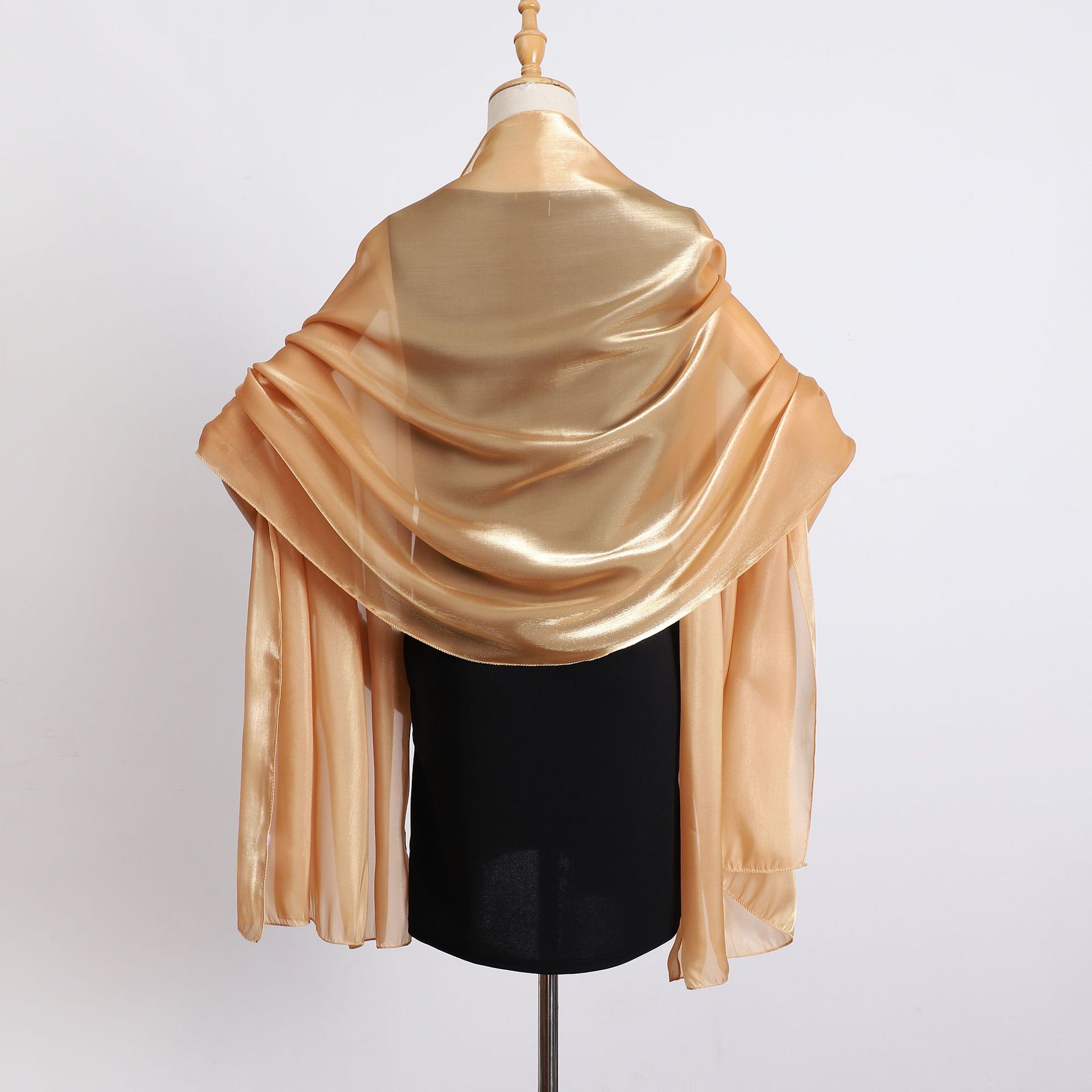 Femmes Élégant Style Vintage Couleur Unie Organza Écharpe En Soie display picture 1