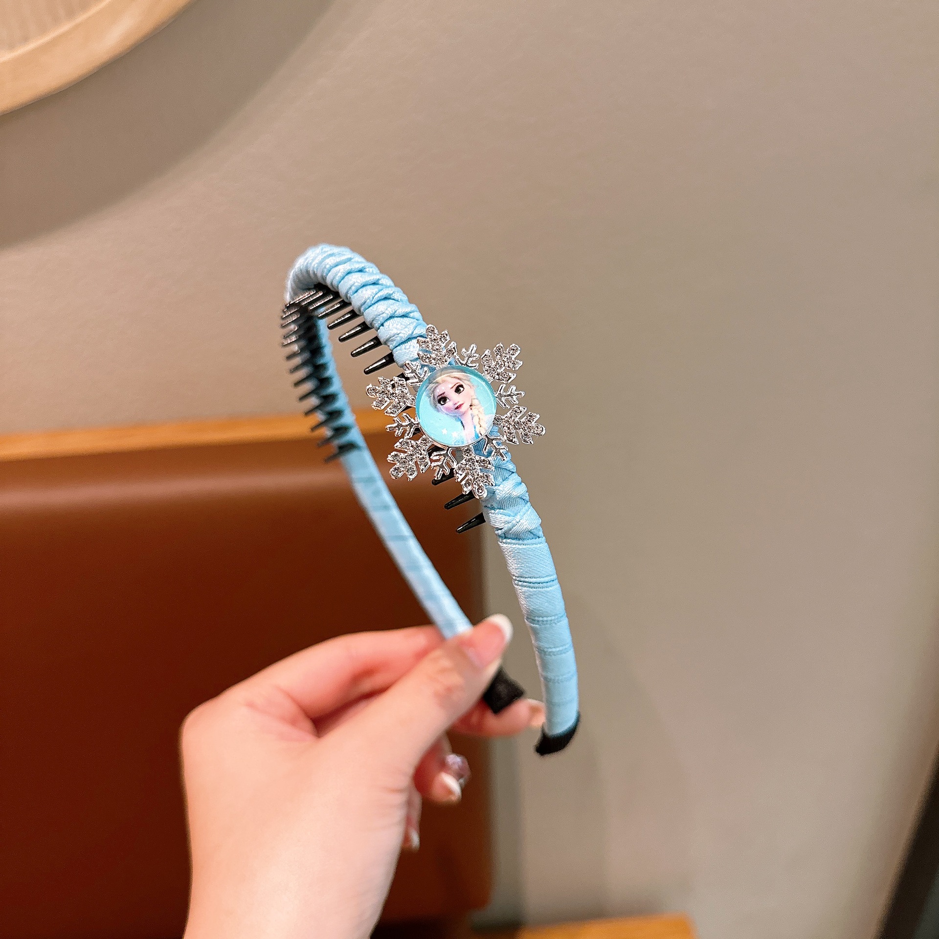 Niños Aisha princesa banda de cabello de niña hielo y nieve con dientes antideslizante banda de cabello acrílico coreano clip de cabello