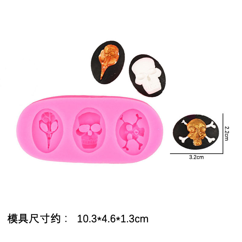 DIY epoxi fondant calabaza bat araña cráneo molde de silicona Halloween hornear pastel de chocolate Decoración
