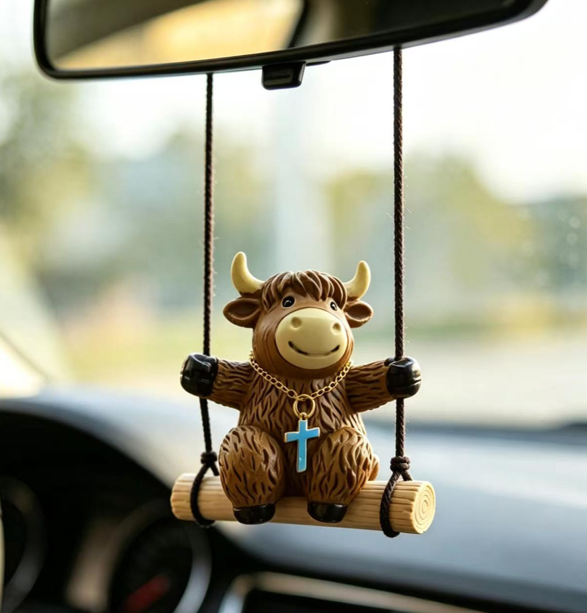 Cross-Border Highland Cow Flower Pot Hanging Ornament Resin Cute Animal Yak Figurine Garden Courtyard Balcony Decoration