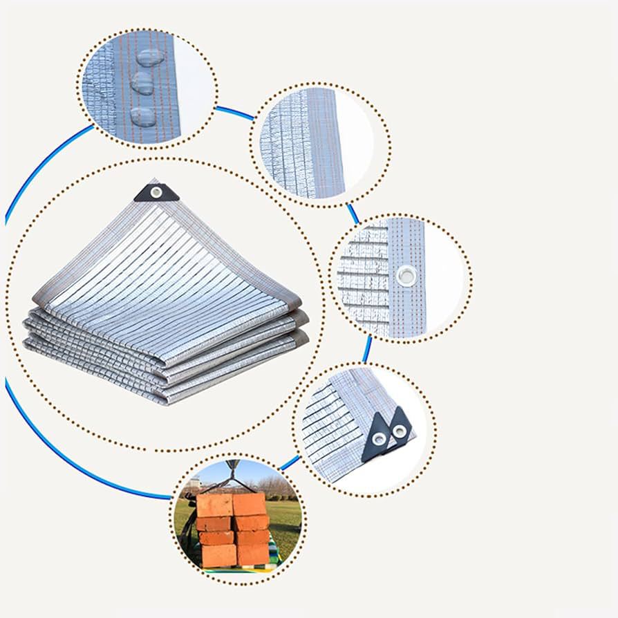 铝箔遮阳网 庭院遮荫网 隔热遮阳包边打孔遮阳网 铝箔包边遮阳网