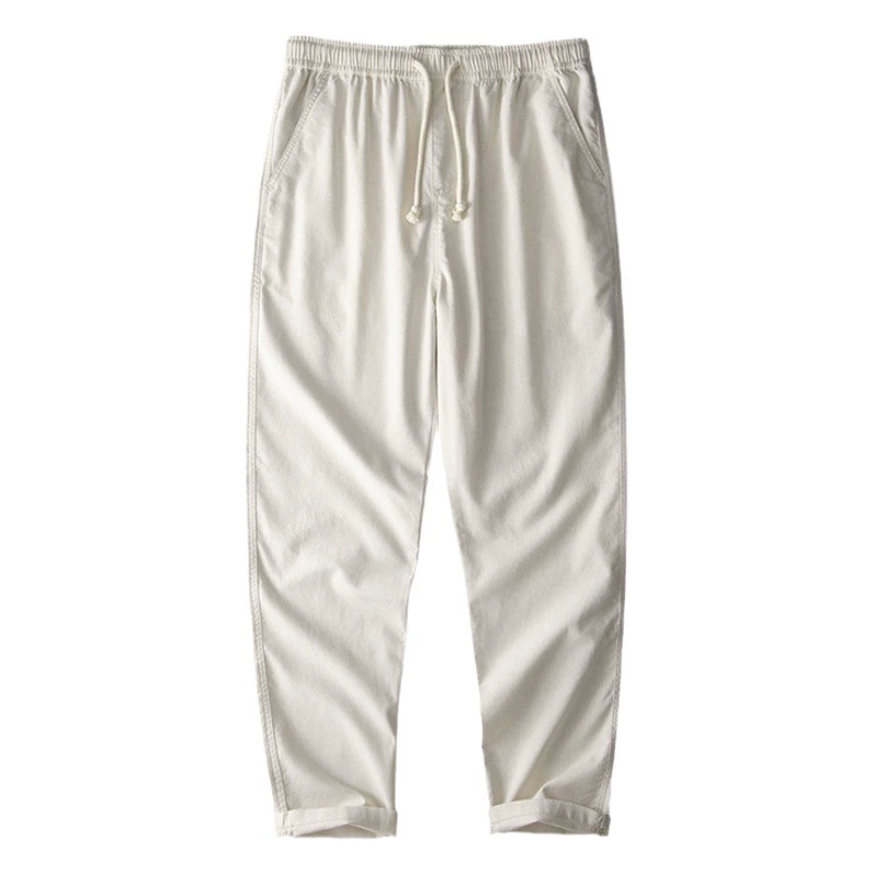 Заказанные льняные брюки для мужчин свободные прямые брюки