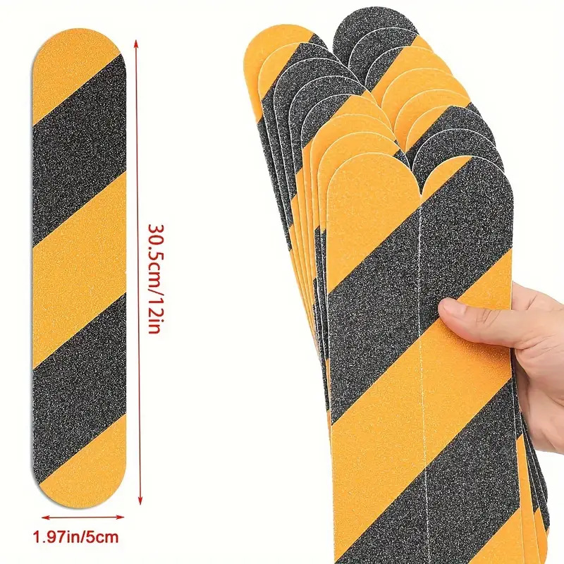 검정색과 노란색 미끄럼 방지 스티커 30.5*5cm