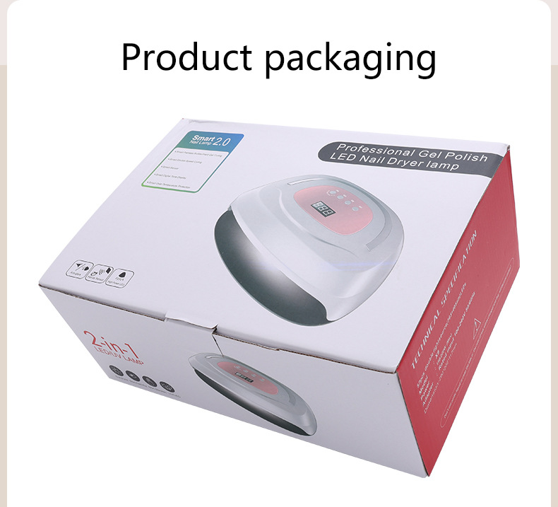 Yeni çift el tırnak makinesi fototerapi lambası el çantası 220W yüksek güçlü çabuk kuruyan tırnak jeli kürleme kurutucu X8