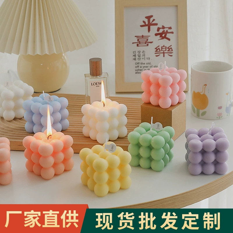 Кубик Рубика, ароматерапевтическая свеча, высококачественный ароматный орнамент, атмосферный подарок ручной работы, креативный реквизит для фотосъемки, фон для фотосъемки