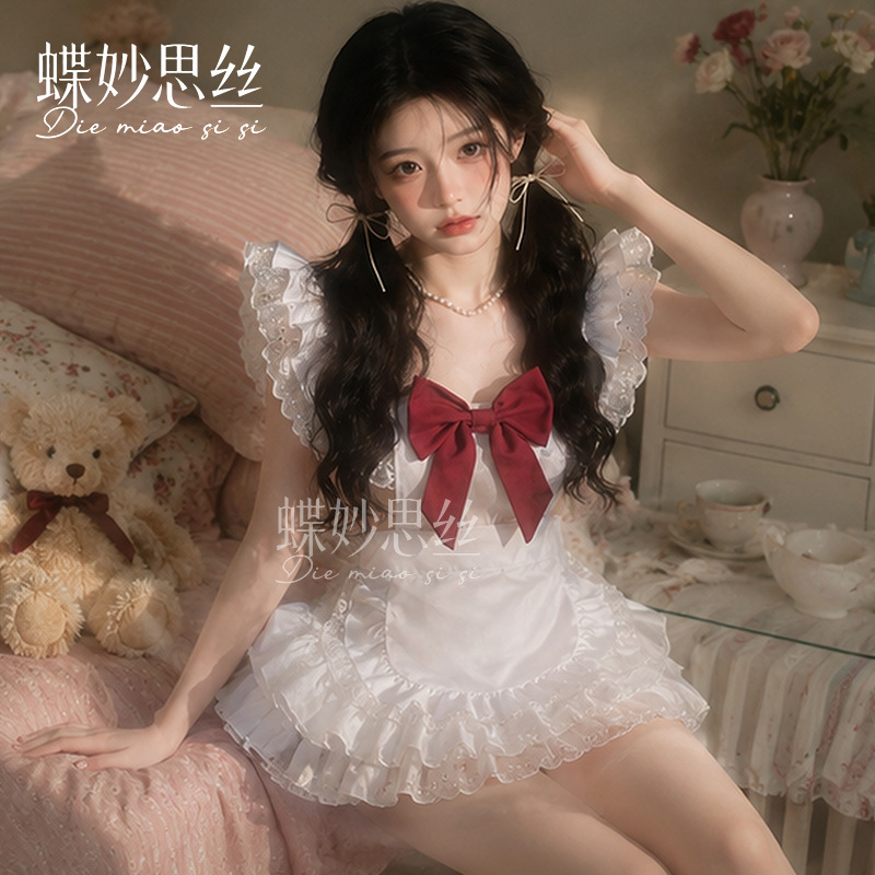 Костюм горничной Butterfly Miaosi Silk с ободком и передником