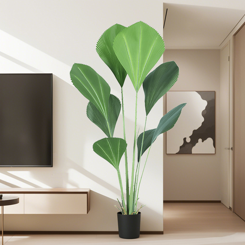 Simulación de plantas verdes Sumatra sala de estar interior piso a techo adorno en macetas hotel centro comercial gran decoración de plantas biónicas image 2