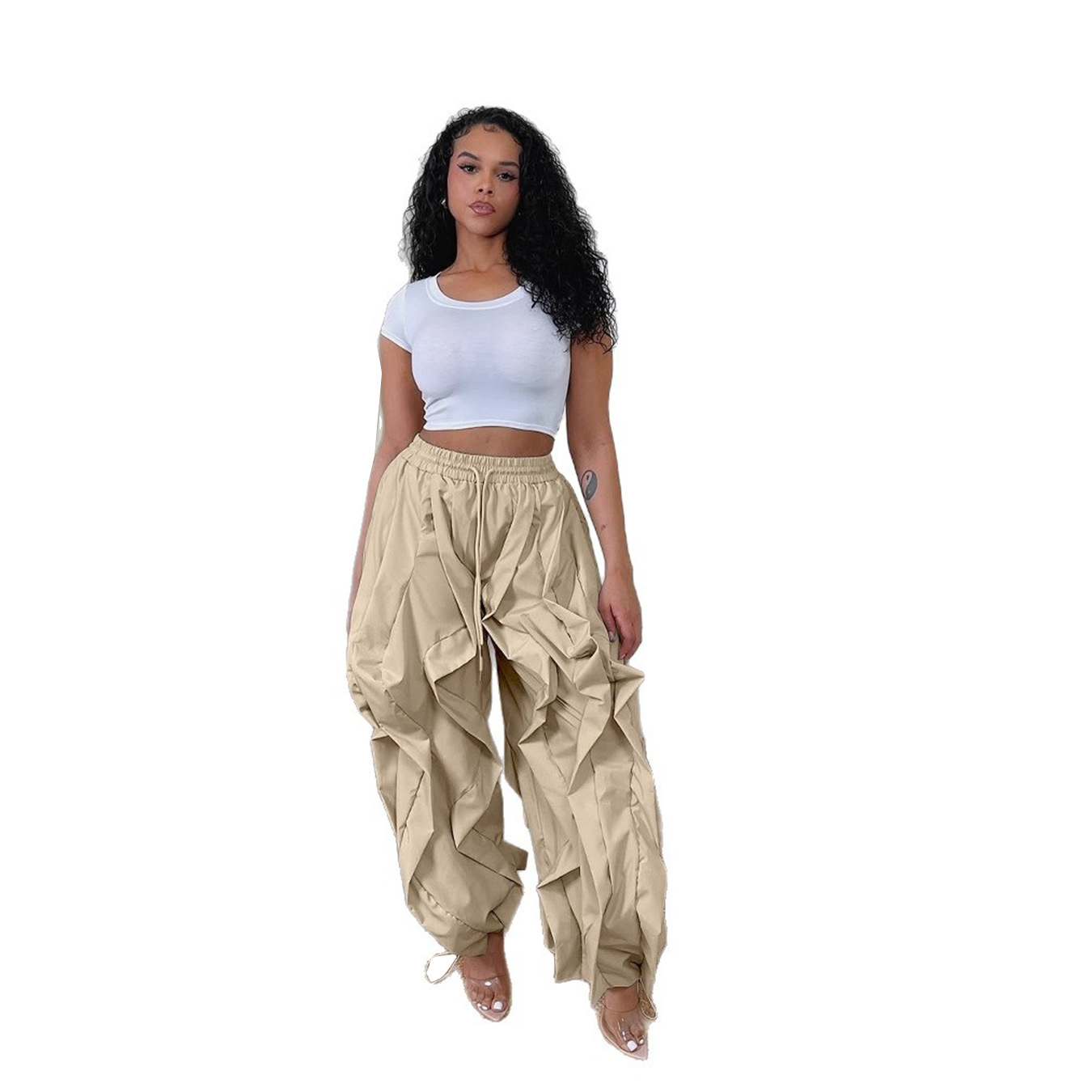 Women's Clothing Elegant Commuter Workwear Style Lace Bloomers Leggings Stitching Design Women's Bottoms For Formal & Casual_ecoleips.com