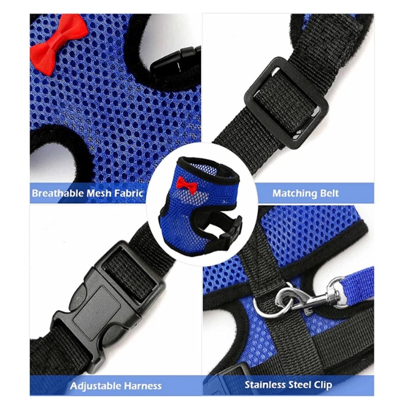 Fashion Mesh Pet Soft Vest Set Collar Bowline Lead Breathable Chicken Lead Poultry Supplies 