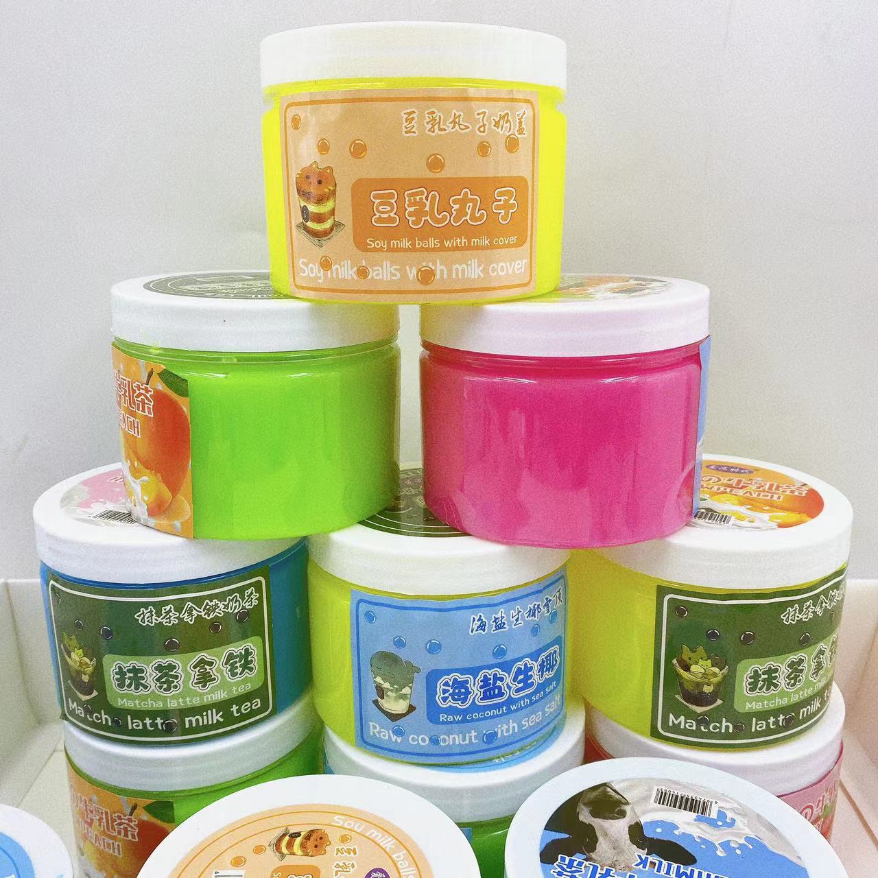 Niños barro de cristal barro de color slime imitación de leche de té barro slime DIY manuales descompresión de la escuela alrededor de la férula