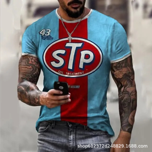Fabricante de la fuente de los hombres de la camisa de manga corta de la calle Nueva Venta caliente de comercio electrónico transfronterizo camiseta impresa 3D arte flexible