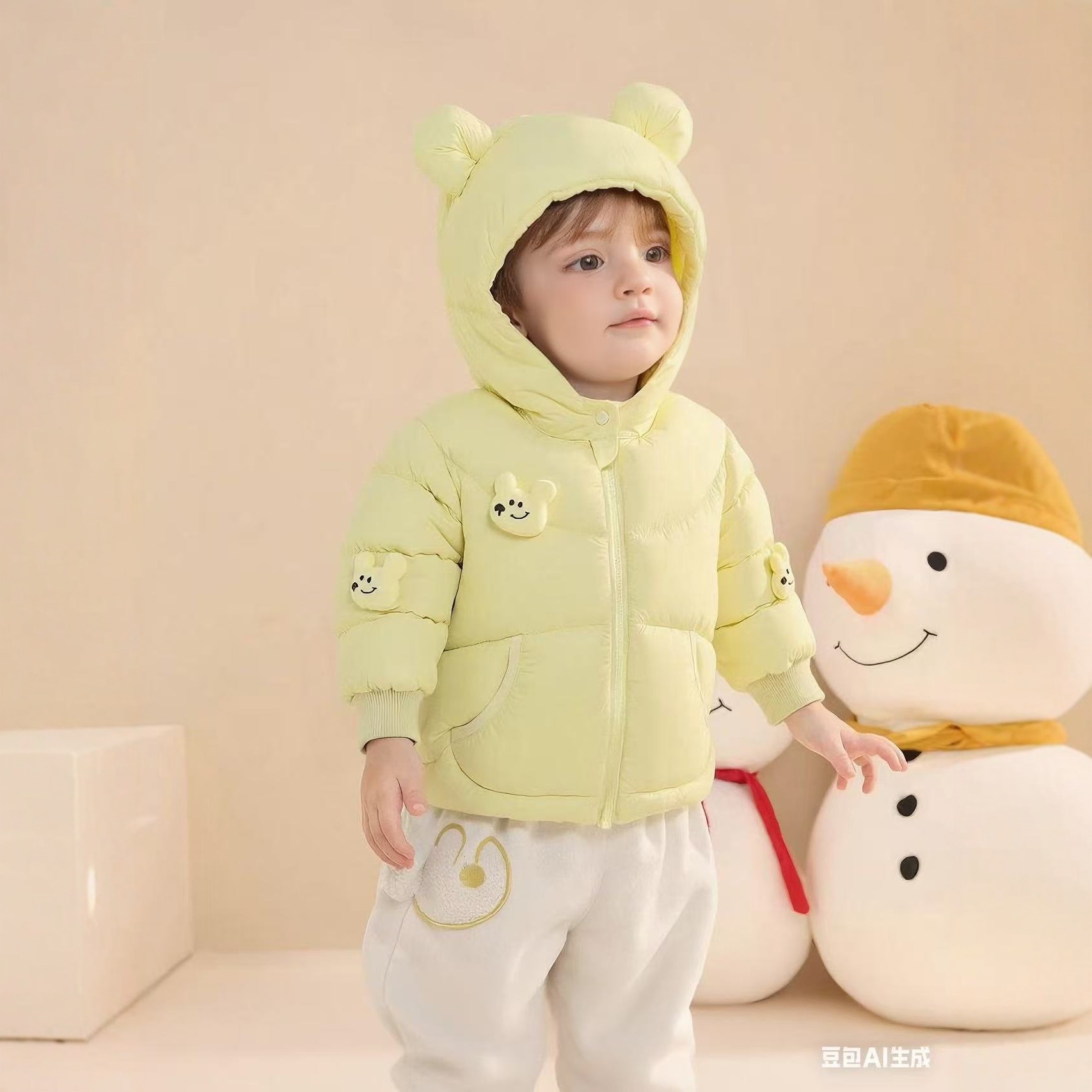 男童羽绒服秋冬童婴儿外套男女宝宝保暖外套卡通加厚上衣