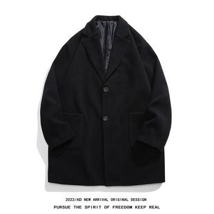 N2075/P90 Winter White Tile Coat Men's Middle and Long Men's Woolen Fashionable Woolen Coat Trenchcoat