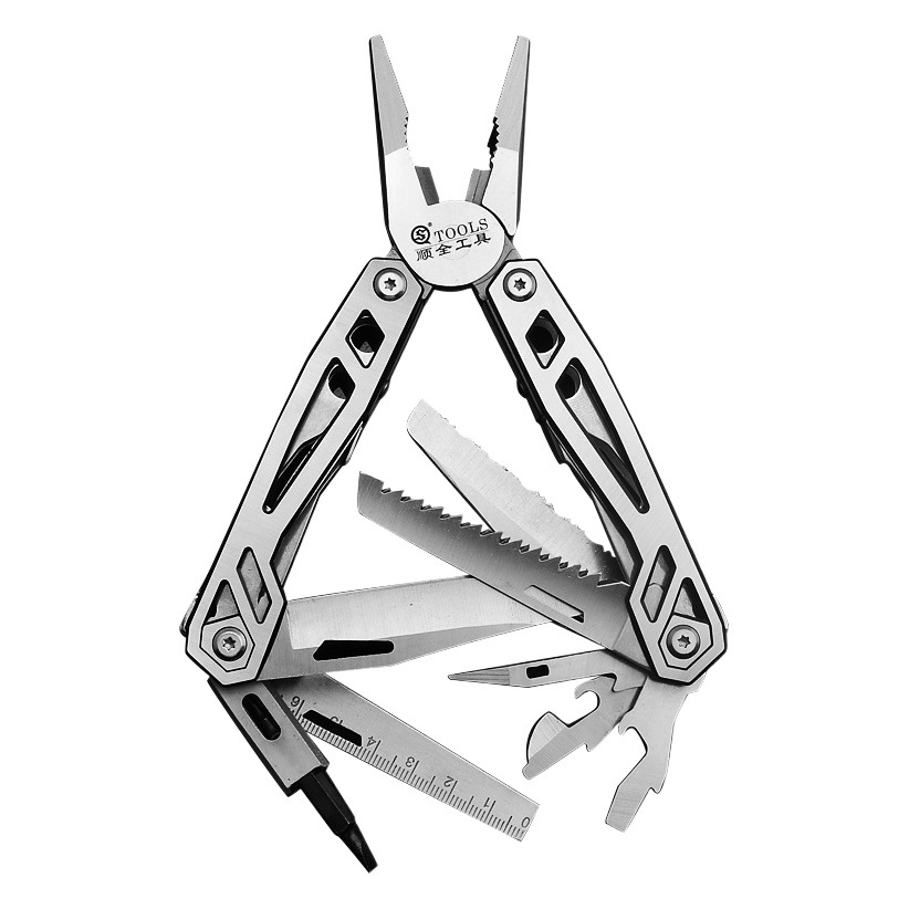 SQT Shunquan 2029 Cuchillo multifunción Alicates Cuchillo plegable Herramientas multiusos de acero inoxidable Equipo para acampar al aire libre EDC