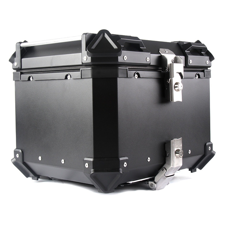 Tronco de motocicleta 45L de gran capacidad impermeable de liberación rápida herramienta de almacenamiento de coche eléctrico equipaje tronco de aleación de aluminio