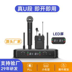 一拖二无线手持麦克风领夹麦小型机家用舞台婚庆直播K歌专业话筒