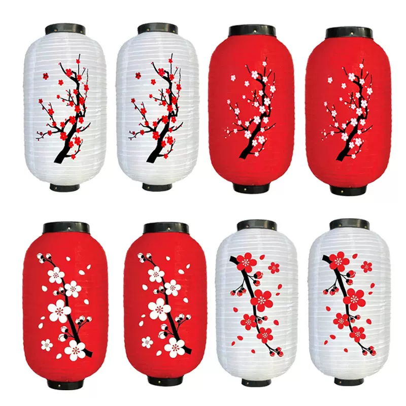 冬瓜灯笼户外灯笼防水喜庆绸布梅花灯笼批发日韩式折叠桃花灯笼