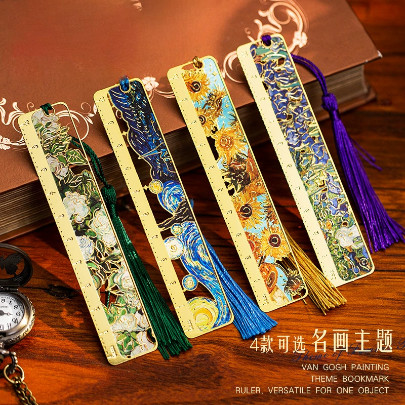 Металлическая закладка для книг с изображением великого художника, 10 см, для школьников, зажим для страниц, китайский стиль, практичная для выпускного.