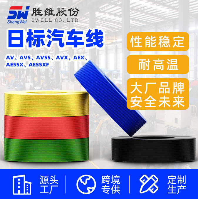 日标汽车线耐高温多规格高低压汽车线束用线aex 汽车线