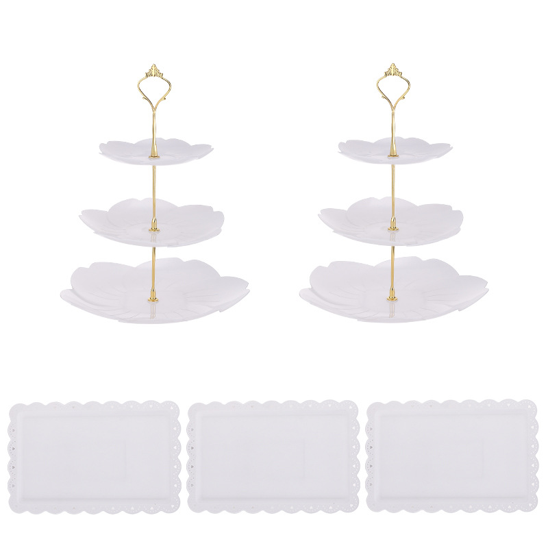 Estilo nórdico soporte de postre multi-capa soporte de la torta de la sala de estar mesa de café merienda plato Plato de frutas combinación merienda Candy soporte de exhibición