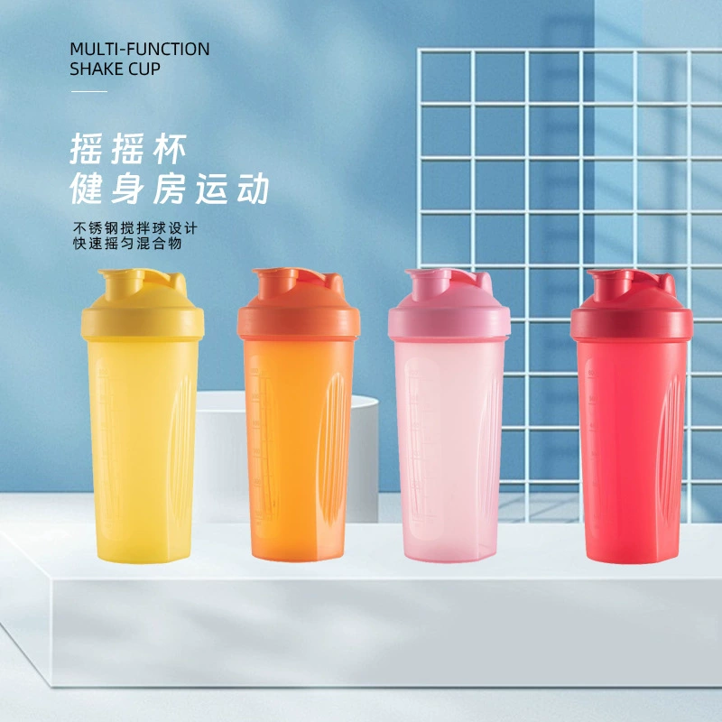 600ML встряхивая чашка тренажерный зал спорт большой емкости протеиновый порошок молочный коктейль пластиковый стакан для воды портативный установочный логотип