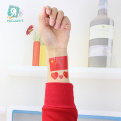 National Day Games Love Flag Sticker Tattoo Sticker Waterproof Men and Women Same Style Face Sticker Event Disposable Sticker