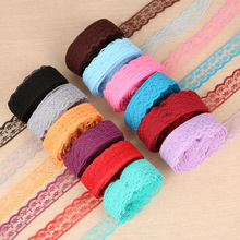 2cm无弹力蕾丝花边DIY工艺品绳子彩色婚庆宽卷带服装辅料厂家批发