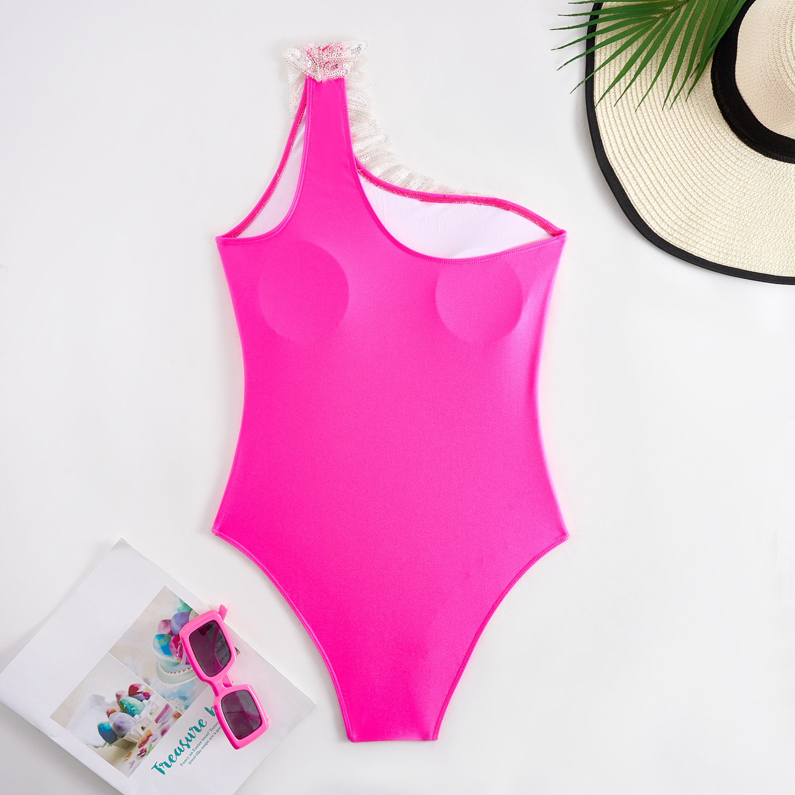 Sexy Damen Badeanzug Einteiler Unifarben Für Den Strandurlaub_voghion.com