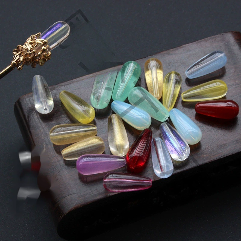 10 штук цена 8x19 мм глянцех с длинными каплями с кисточками