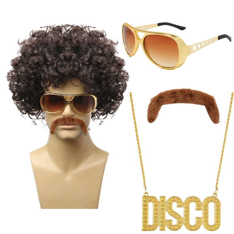 다크 카레 + 골드 안경 다크 브라운 수염 DISCO
