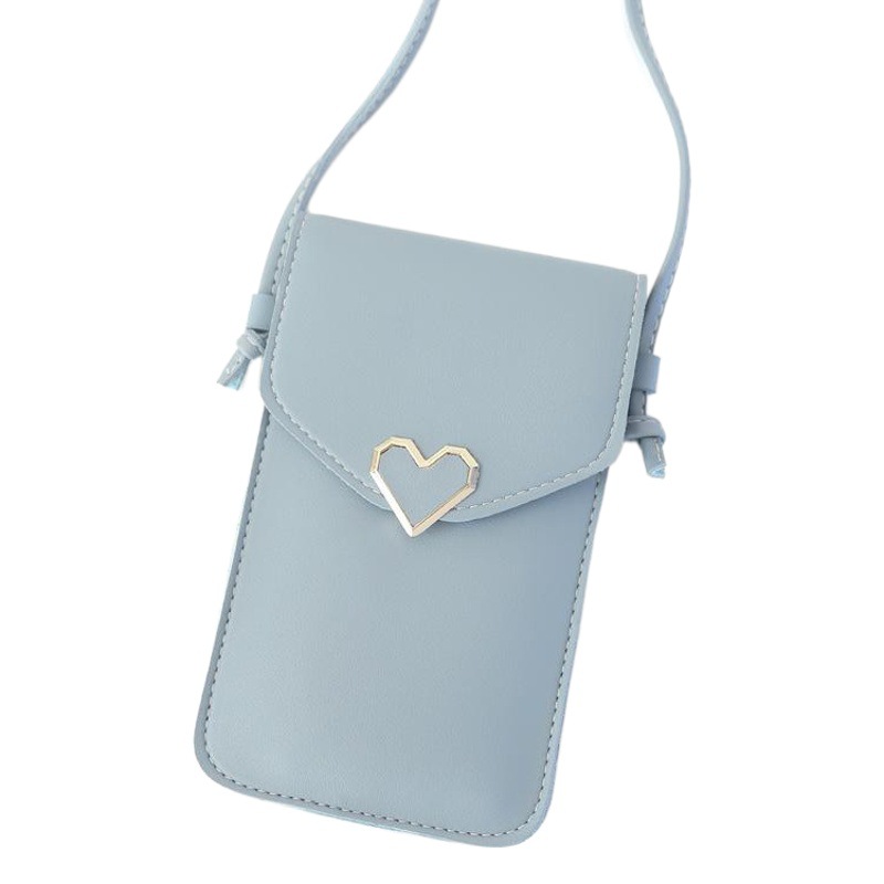 Bolso del teléfono móvil de la nueva pantalla táctil transparente de crossbody de la cerradura bolso del teléfono móvil de la hebilla del color sólido del estudiante retro de las mujeres