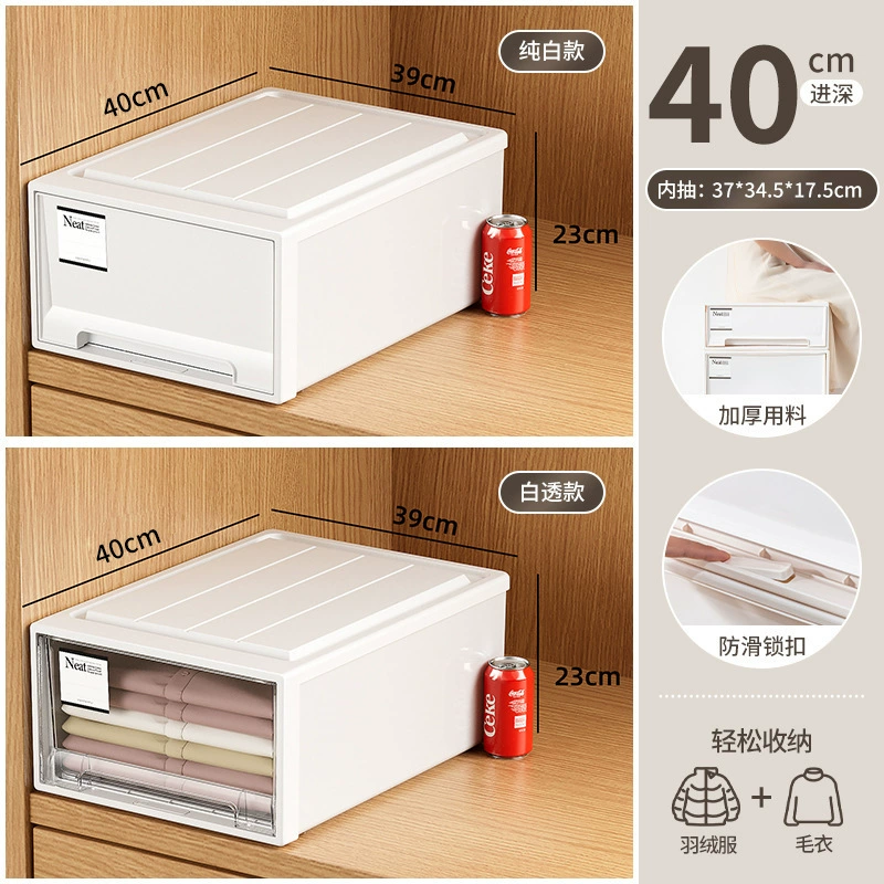 Japanese-Style Storage Box Set, Stackable Drawer System, Multiple Sizes (5–53L), Privacy or Transparent