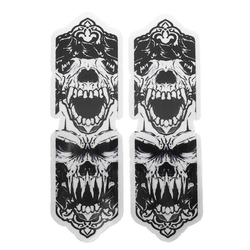 Adecuado para motocicletas Harley Great Glide Acomotor Pegatinas de cabeza fantasma Pegatinas de calavera de deslizamiento grande Pegatinas de absorción de impactos
