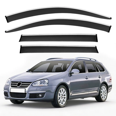 Suitable for Volkswagen VW Vento Variant window visors, rain deflectors, and rain guards [South America] (Rain shield) - standard-packaging-without-logo-vw-vento-variantmk5-1k-2007with-bright-trimrain-shield