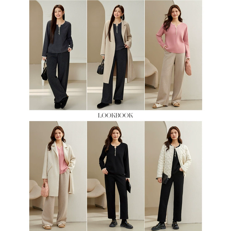 Elegant comfortable knitted sweater with down jacket, plus size