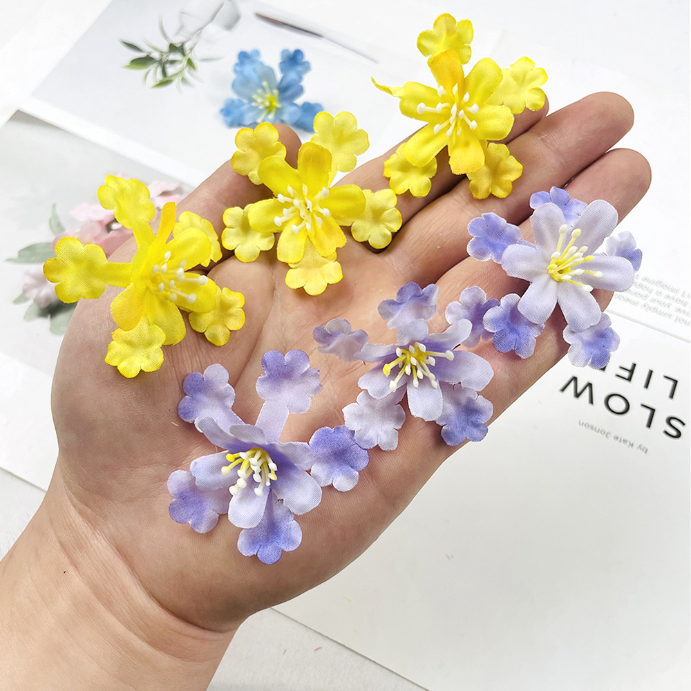 Paño de seda copo de nieve diy flor falsa sombrero de soltero ropa material bolsa accesorios Xunpu horquilla accesorios sala de bodas esparcir flores