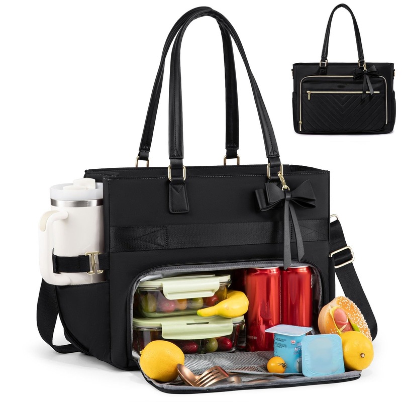 New Lunch Box with Laptop Compartment for Work Picnic Camping Style with Rice Handbag Leak-Proof Portable Meal Bag