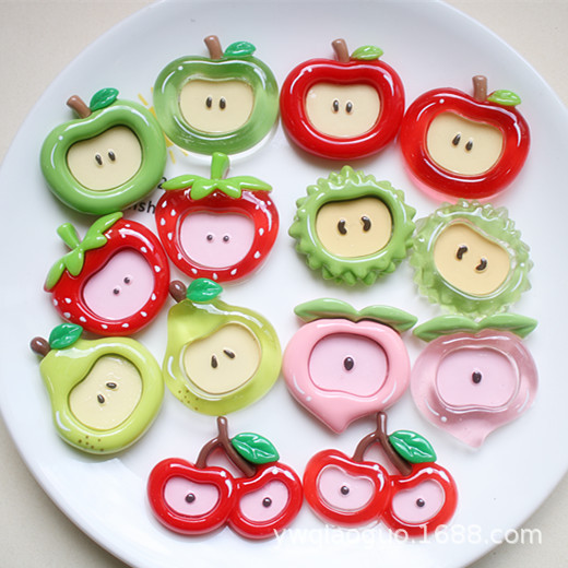 DIY Resin Large Fruit Strawberry Durian Cream Gel Phone Case Decorative Hair Accessories Hairpin Refrigerator Sticker