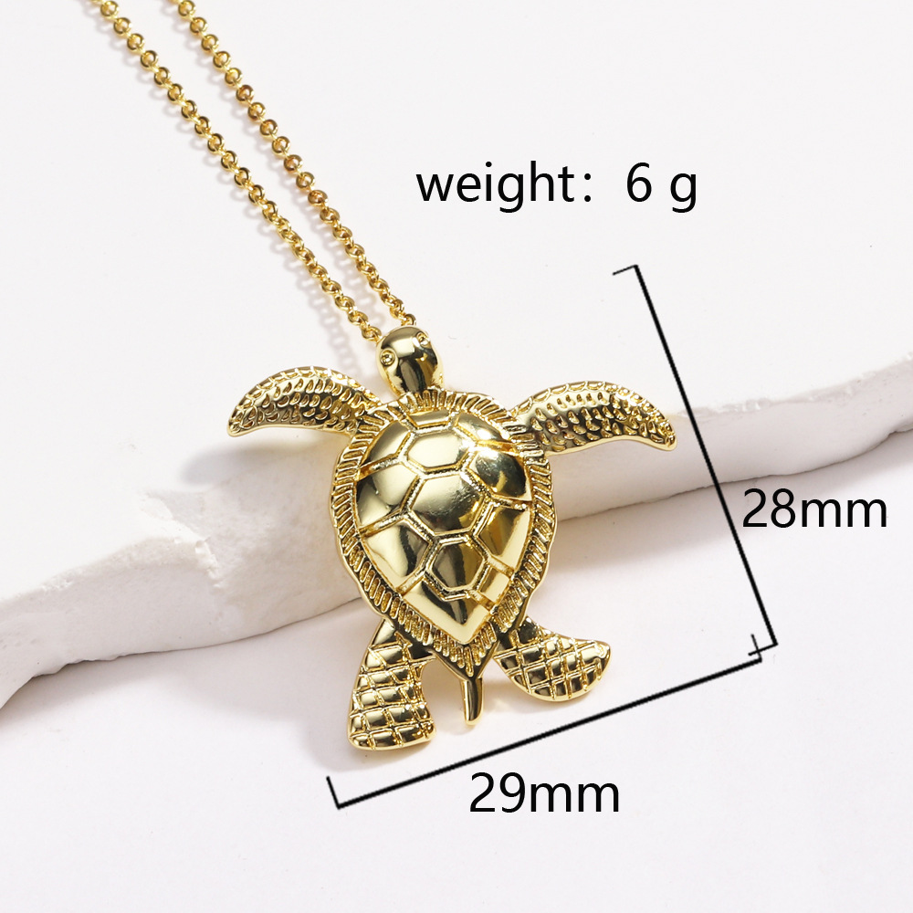 9g Weight Lobster Trigger Clasp Closure Clasp Closure Type Copper Pendant Material Pendant Necklace Classification Copper Chain Material cable chain Chain Type 1 Piece Quantity Casual, Daily Occasion Copper Material Tortoise Pattern All Seasons Season Women's Gender Plating Design Vintage Style Style Wholesale Jewelry Vintage Style Tortoise Copper Plating Cable Chain Pendant Necklace 13
