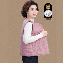 妈妈超轻薄棉衣马甲打底2025新款中老年女士短款保暖羽绒棉服背心