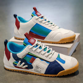 男鞋2025透气青年时尚防滑百搭轻便低帮潮流男士板鞋新款夏季休闲