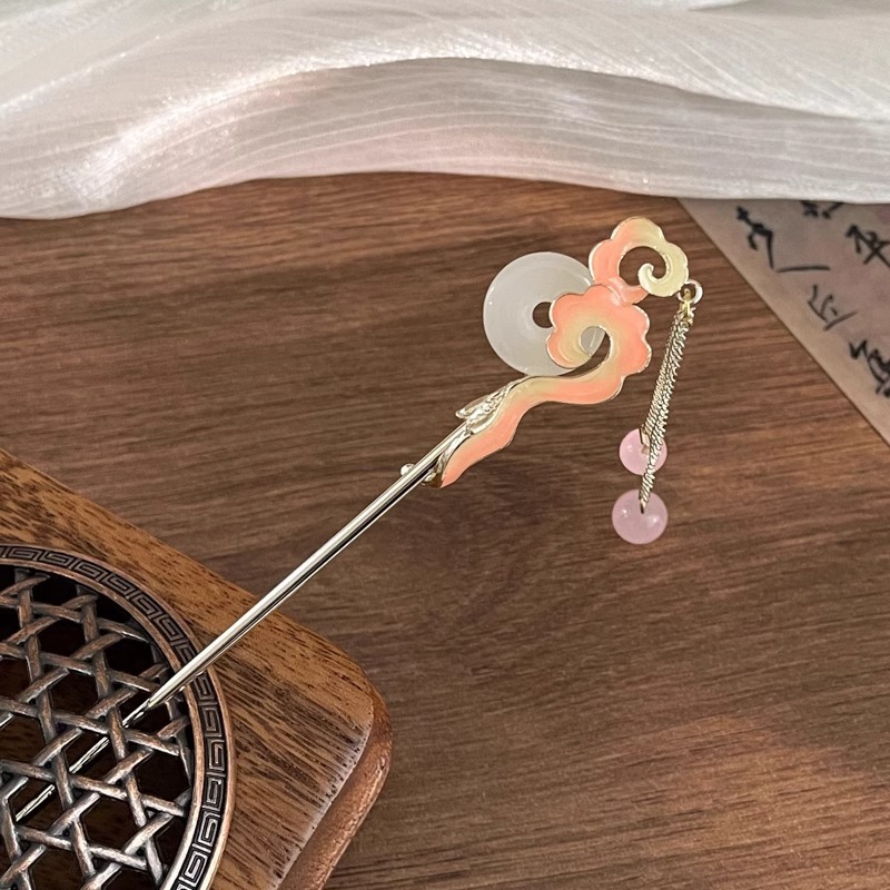 Clipper de cabello de flores de estilo antiguo, temperamento femenino de alto nivel, temperamento versátil, clipper de cabello de estilo chino, clipper de cabello de cabeza posterior.