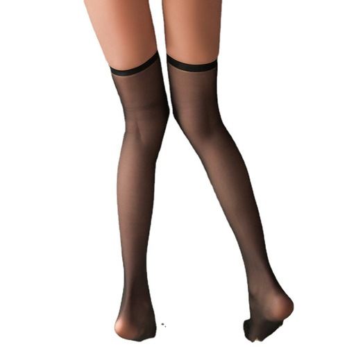 LoveRuru Factory: Leg-Slimming Lace-Trimmed Black Long Stockings & High-Cut One-Piece Socks