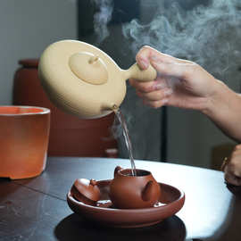 叶乔手工白泥砂铫潮州功夫茶侧把煮茶壶玉书煨围炉煮茶炭炉烧水壶