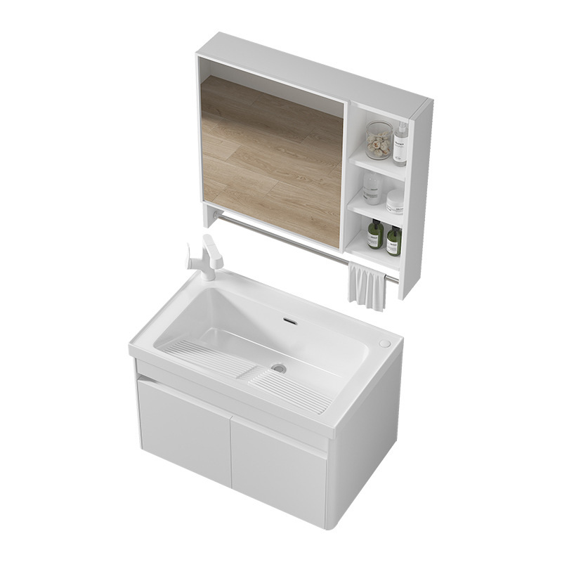 lavabo del balcón lavabo doméstico de tamaño pequeño estrecho integrado lavabo armario combinado lavabo al aire libre con tabla de fricción