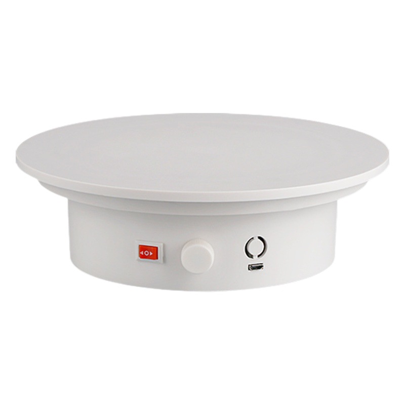 Placa giratoria eléctrica soporte de exhibición fotografía en vivo modelo de joyería pequeña soporte de exhibición mesa giratoria base recargable control de velocidad