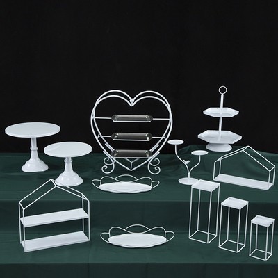 Decoración de mesa de postre de estilo europeo en forma de corazón estante bandeja de la torta decoración de la Mesa de la boda traje creativo té de la tarde Merienda rack